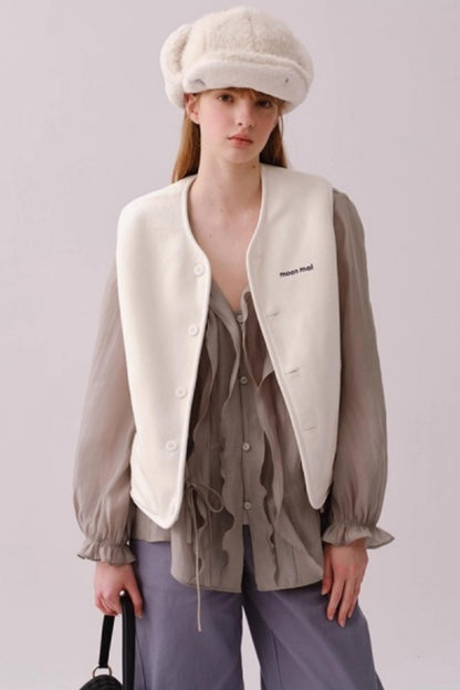 Lyocell Ruffled V-Neck Top