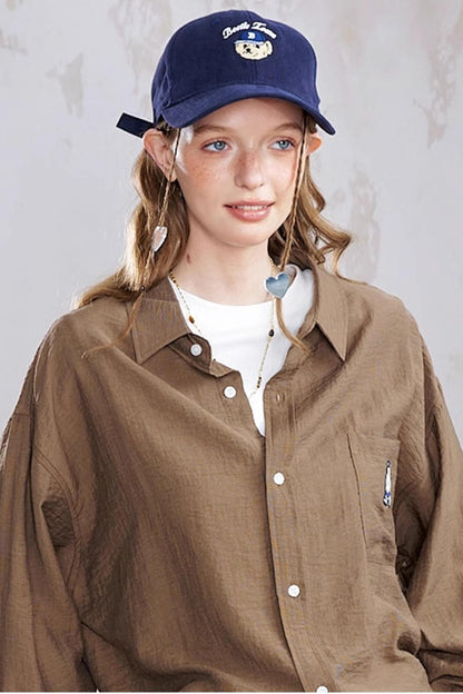 Bear Wide-Brim Baseball Cap