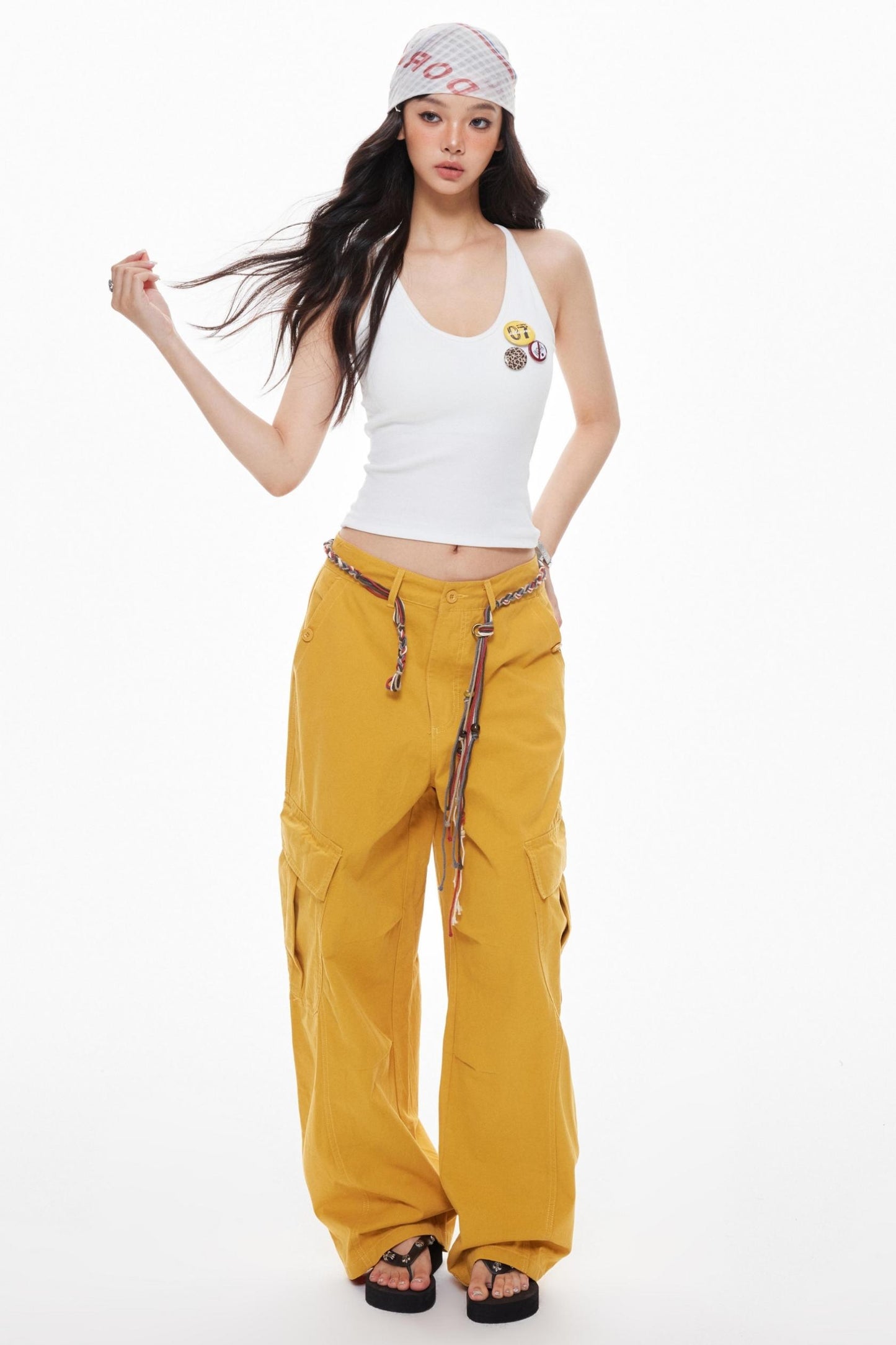 Orange Yellow Cargo Trousers