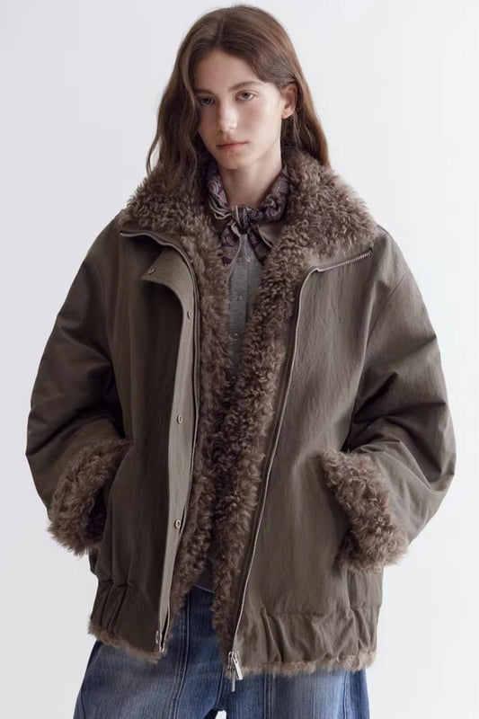 Curly Patchwork Cotton Jacket