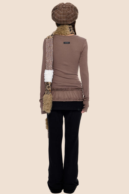 Slimming Vintage Crew Neck Top