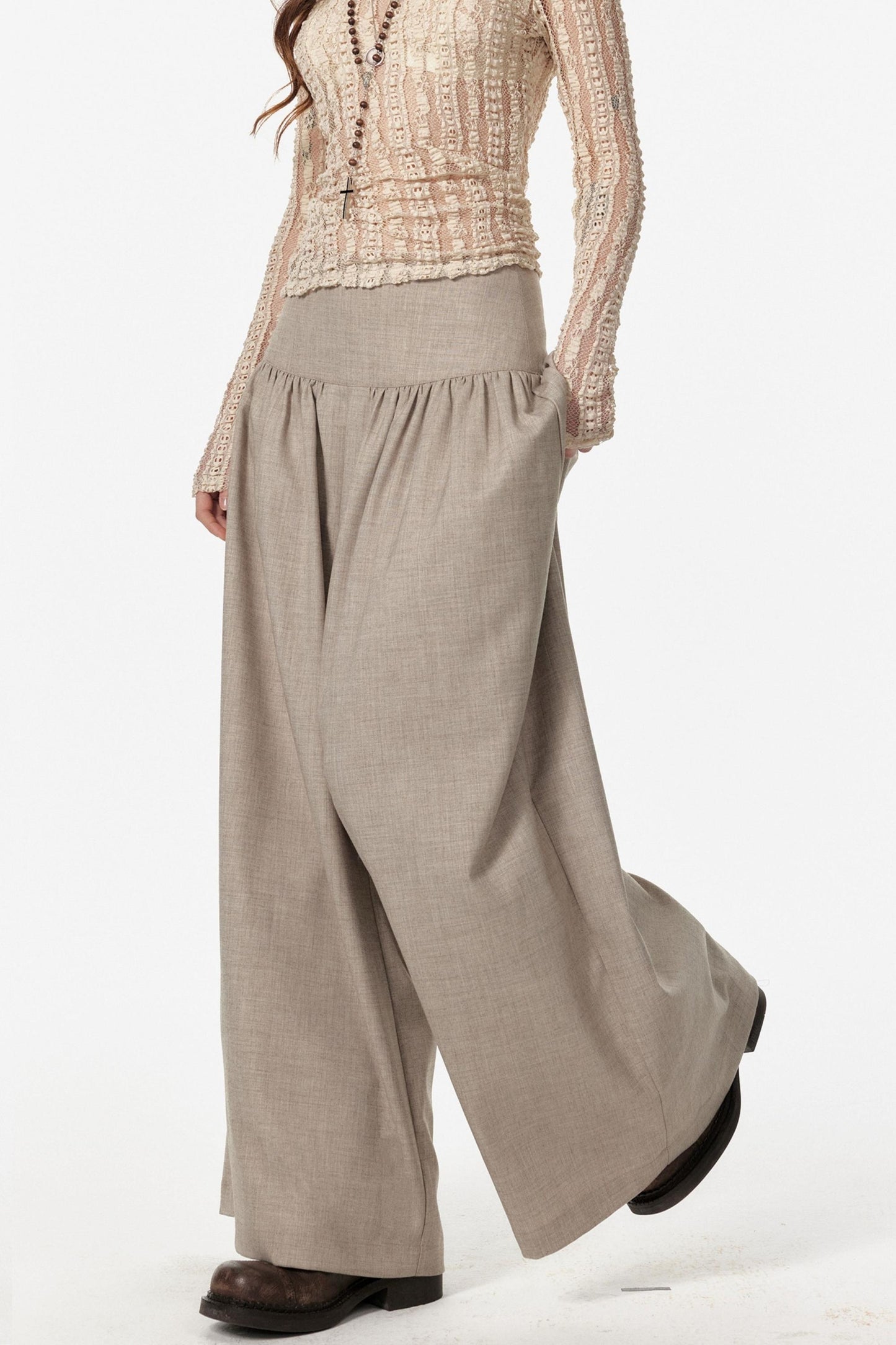 Retro Wide Slim Drape Pants