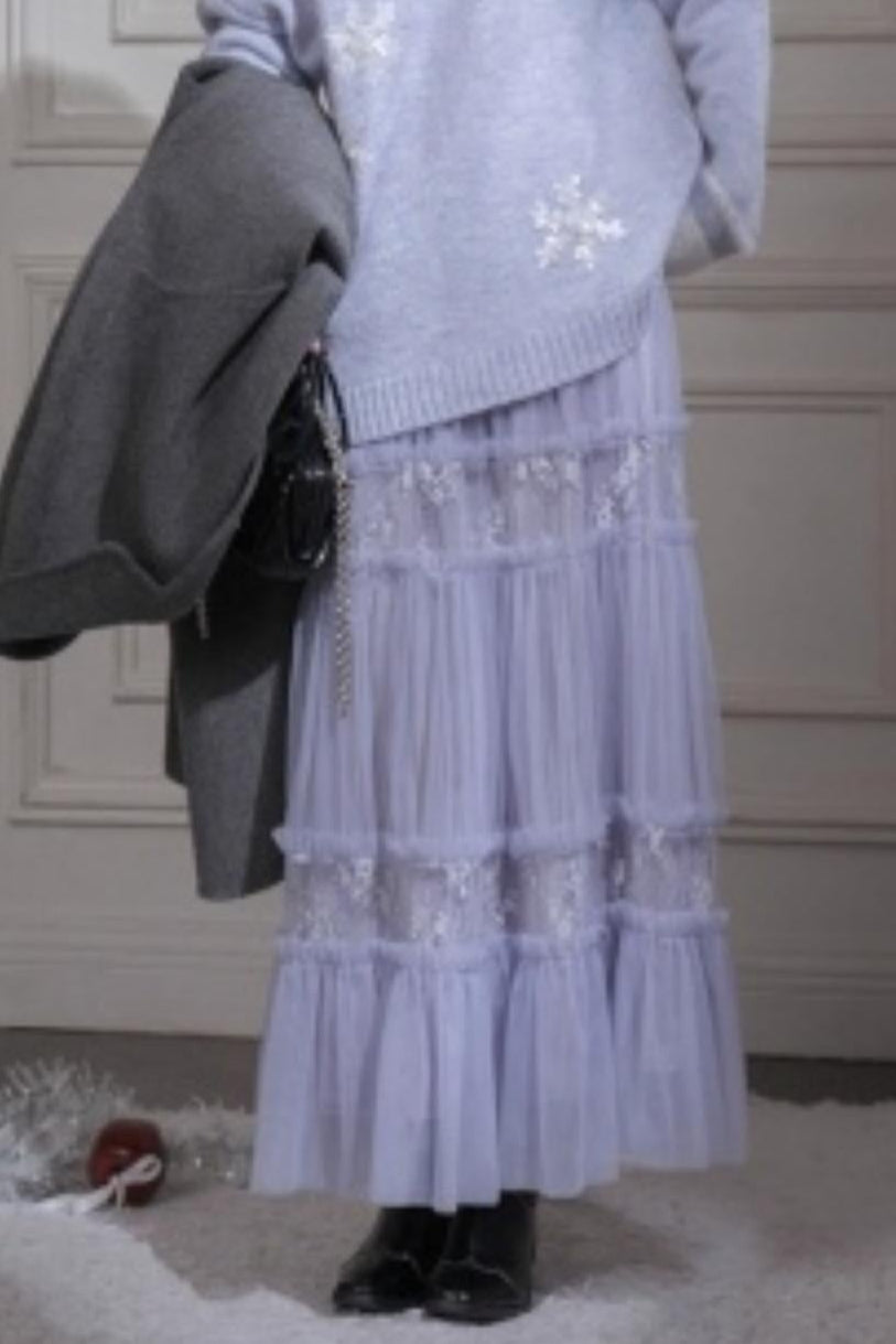 Layered Starlight Velvet Skirt