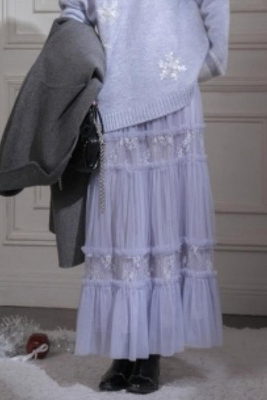 Layered Starlight Velvet Skirt