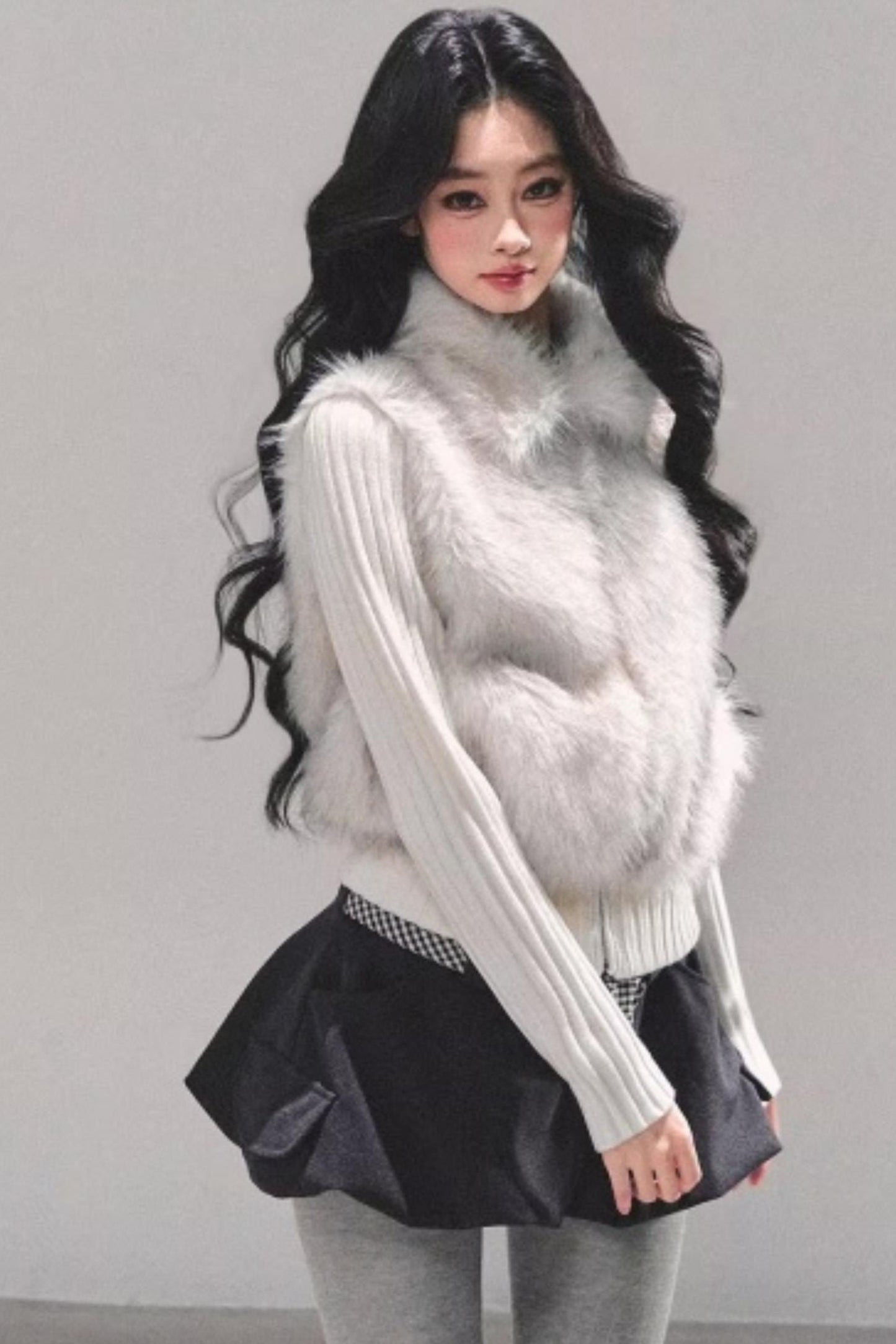 Soft Landing Fur Knit Jacket