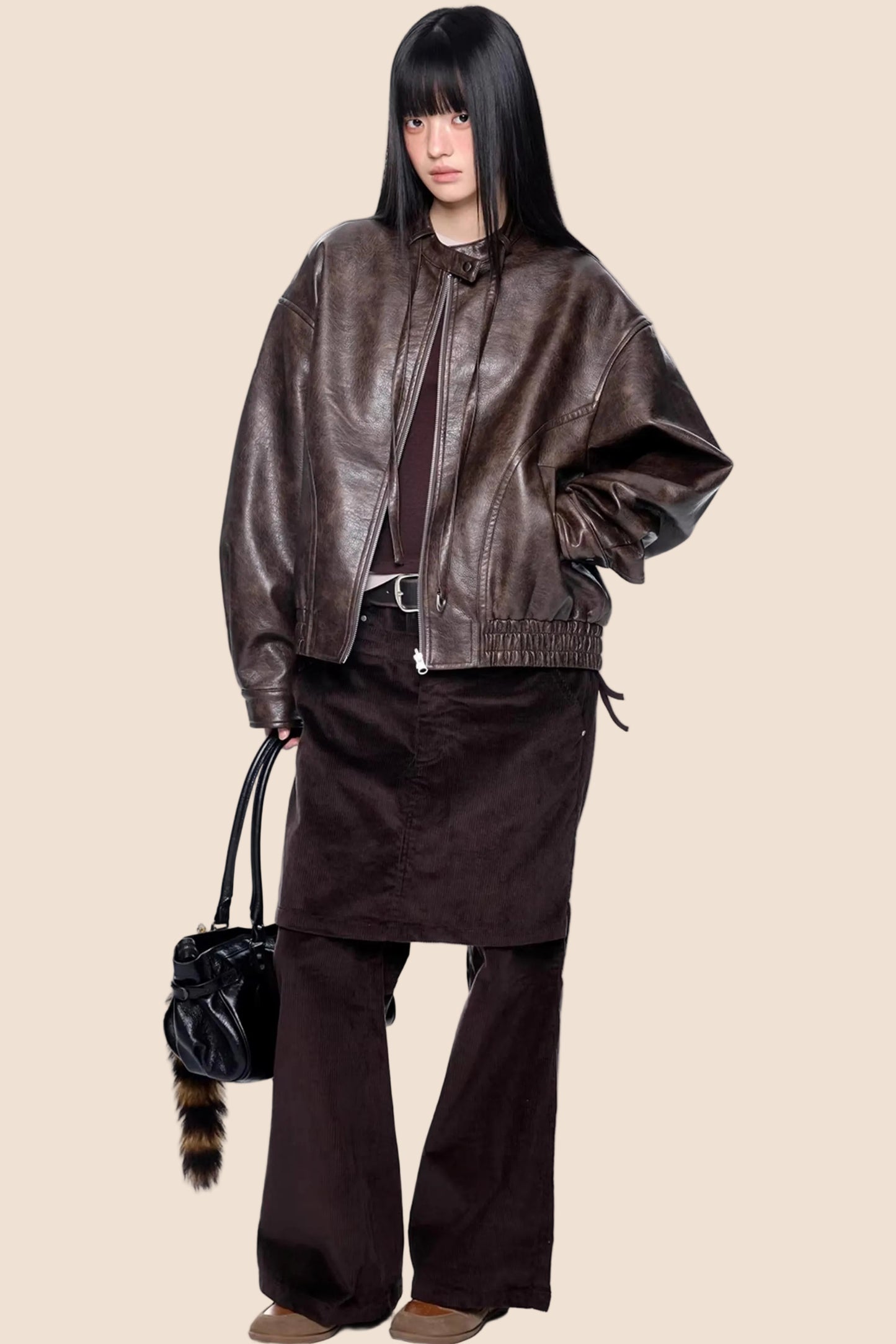 Textured Vintage Leather Jacket