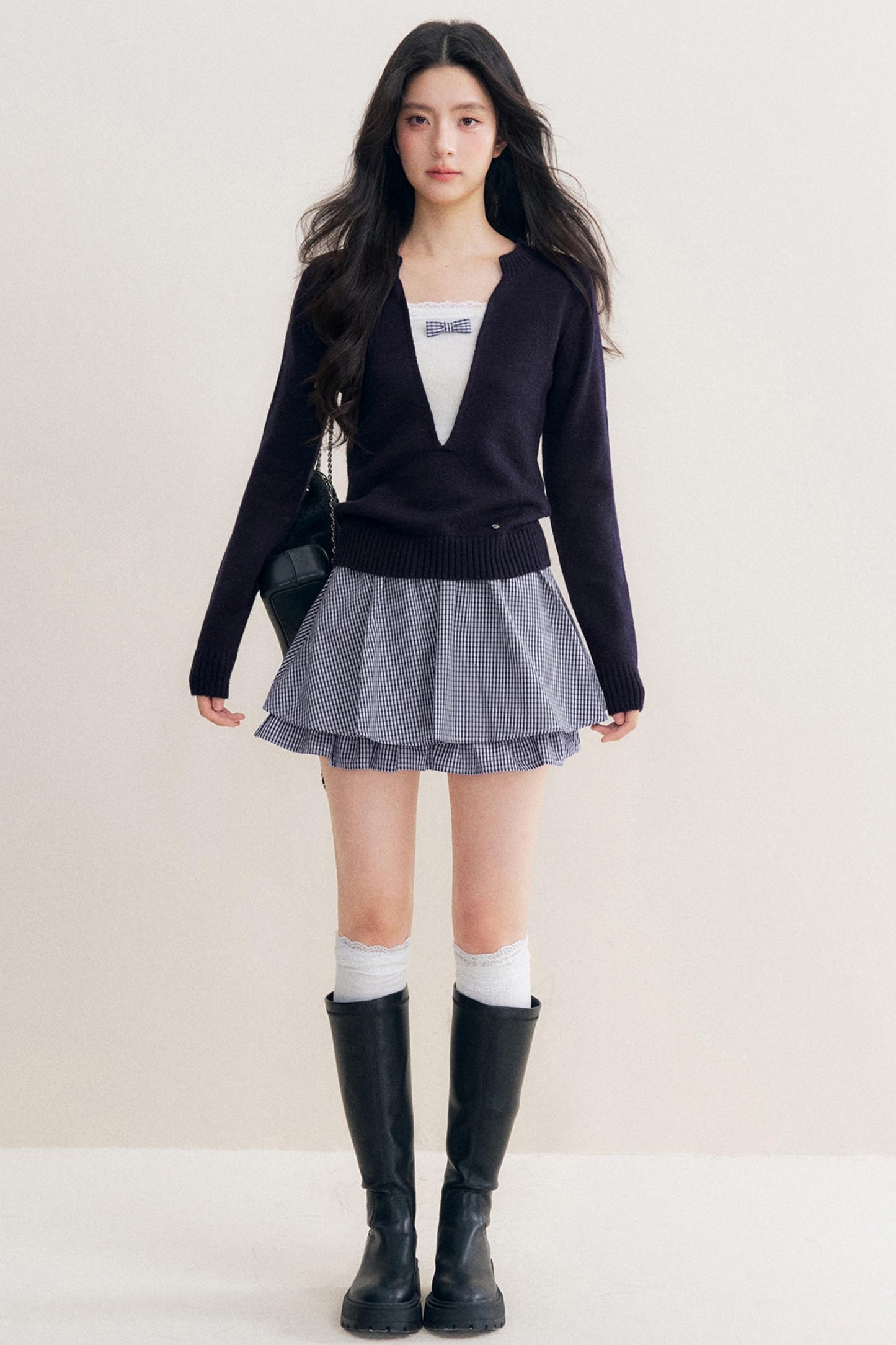 Elegance Bow Accent Skirt Set-Up