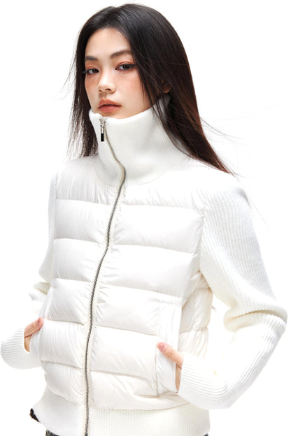 Ribbed Knitted Patchwork Jacket