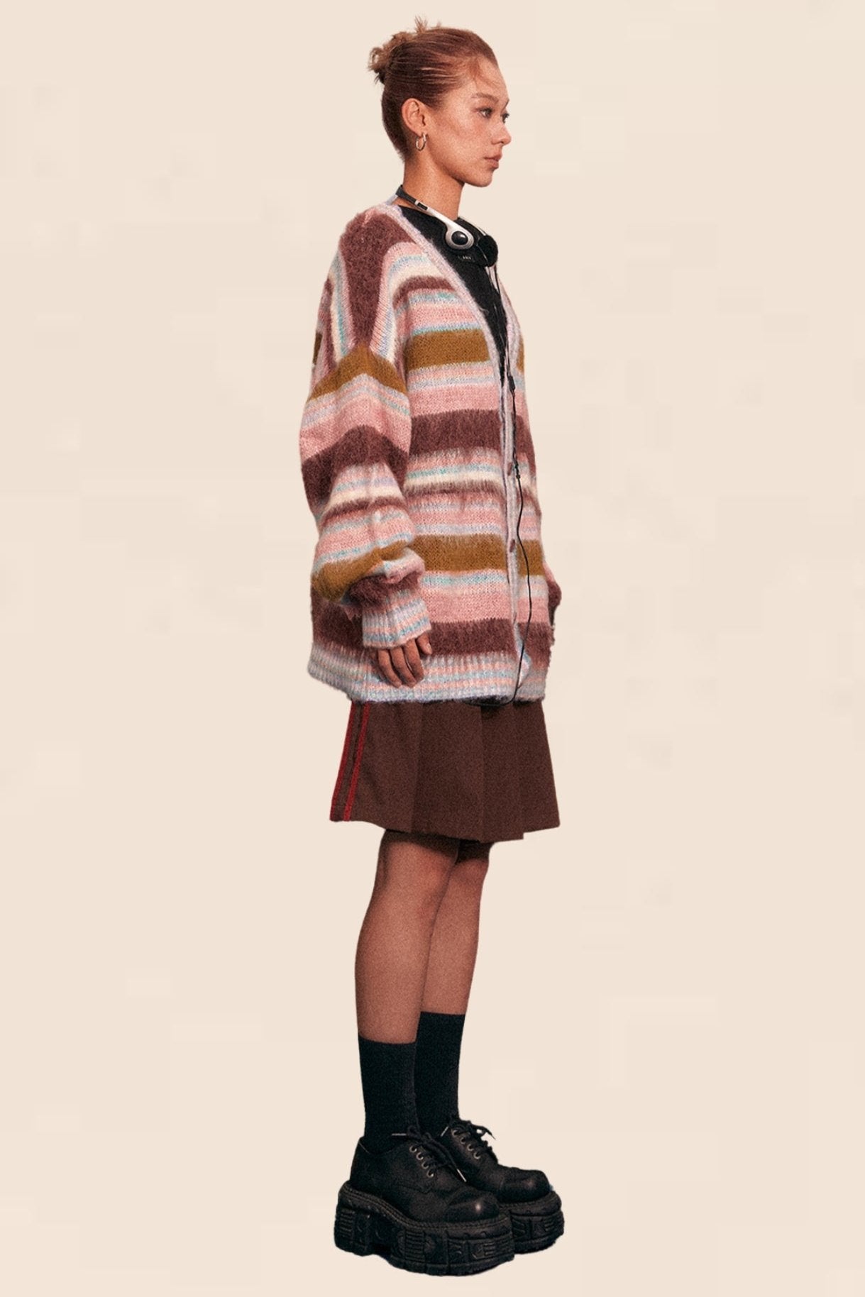 Gradient Stripe Sweater Cardigan