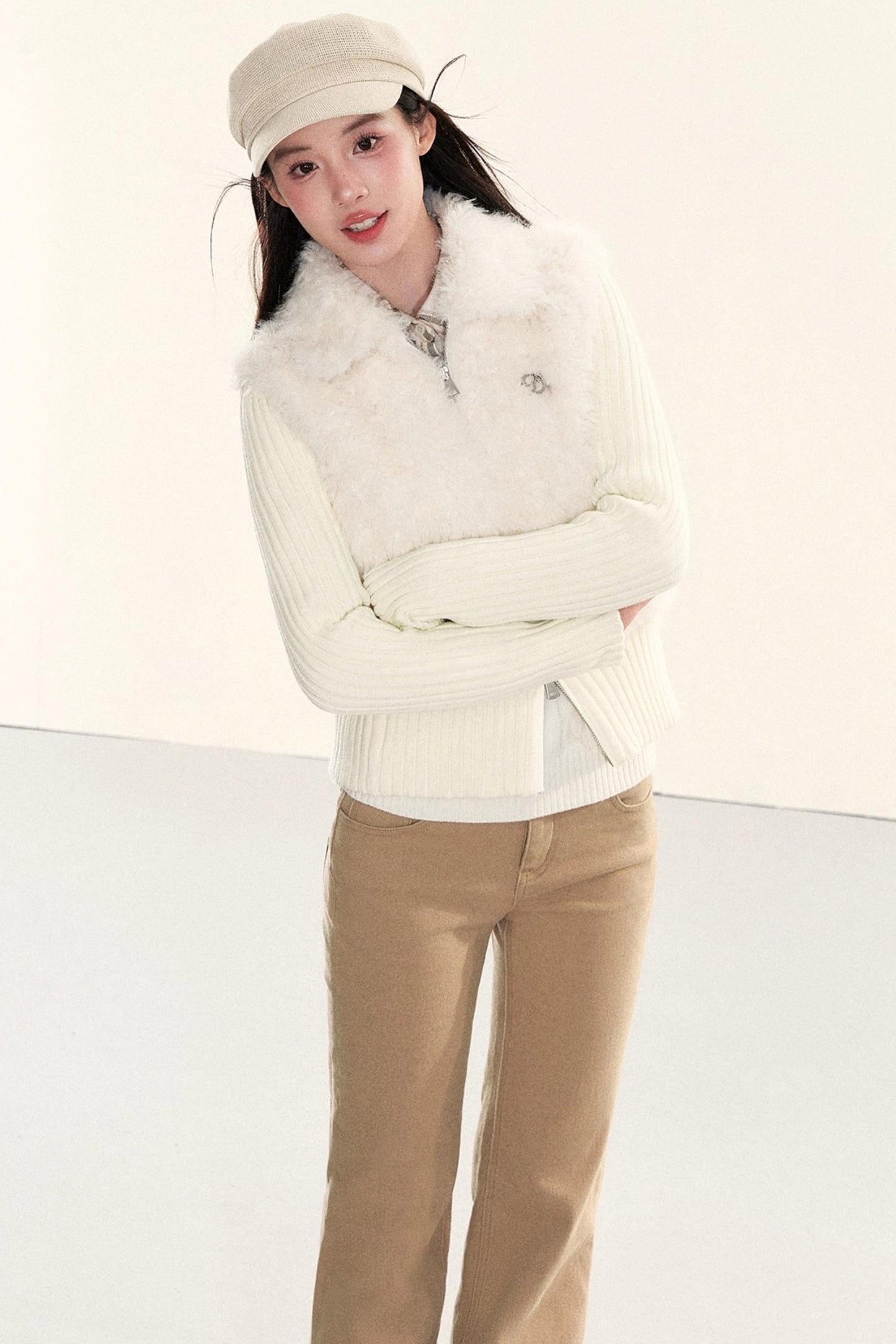 Velvet Fur Patchwork Jacket