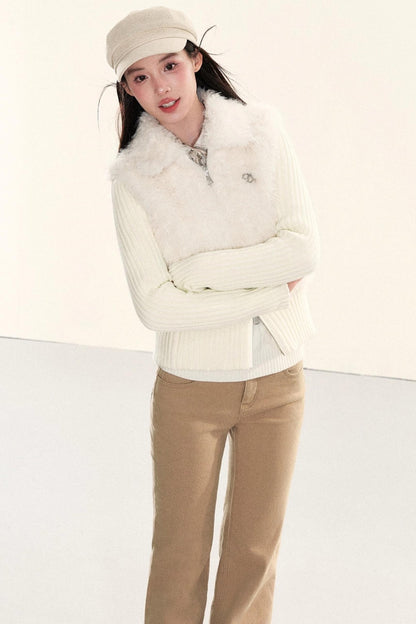 Velvet Fur Patchwork Jacket