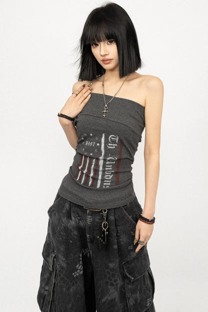 Retro Off-Shoulder Slim T-Shirt