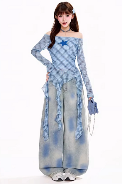 Vintage Washed Denim Pants