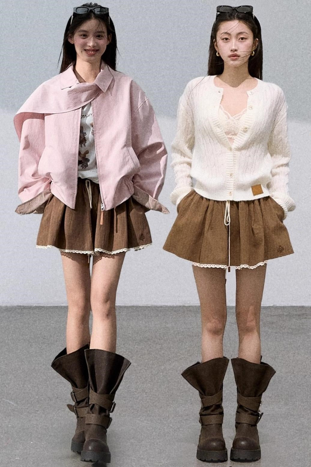 Lace Texture A-Line Skirt