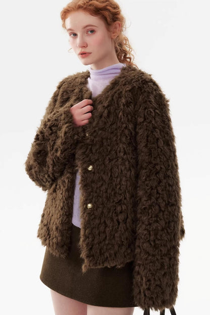 Hazelnut Chocolate Fur Coat