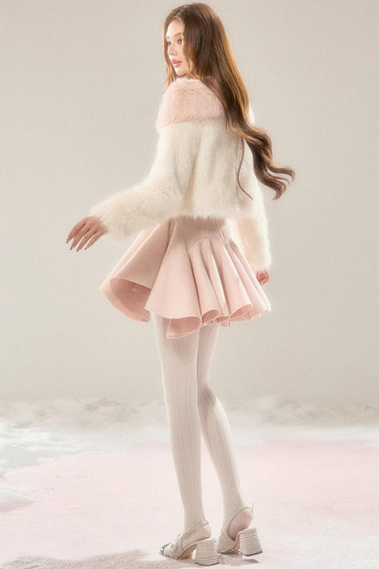 Romantic Sweetheart Woolen Dress Set-Up