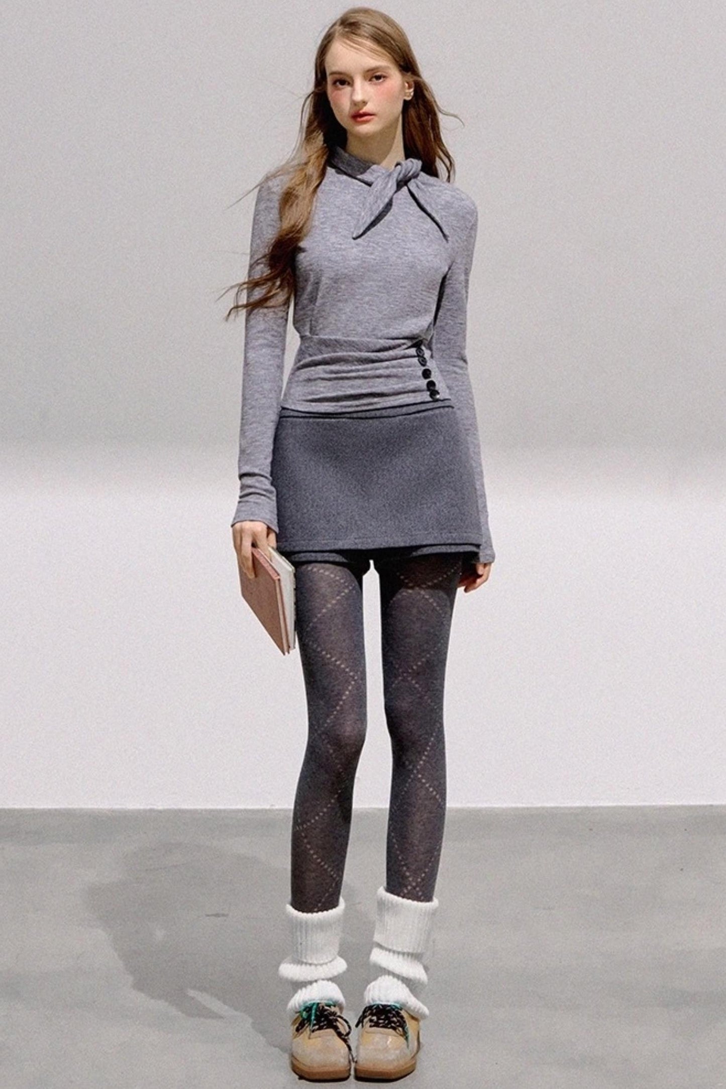 High-End Wool Tweed Skirt