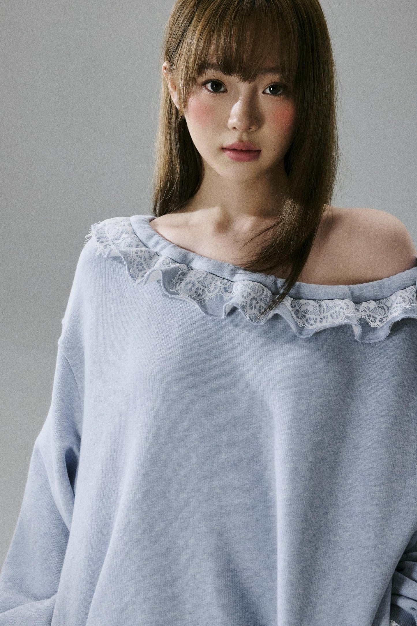 Lace-Trimmed Sweatshirt