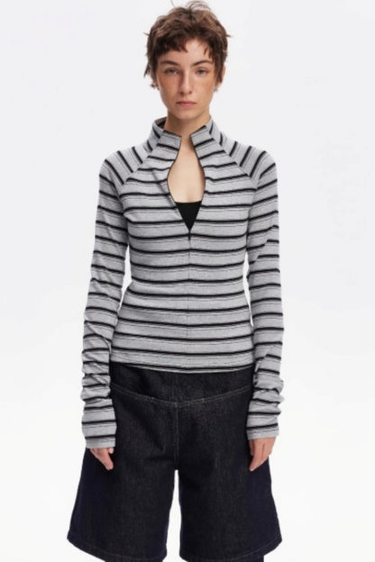 Vintage Striped Slim Knit Top