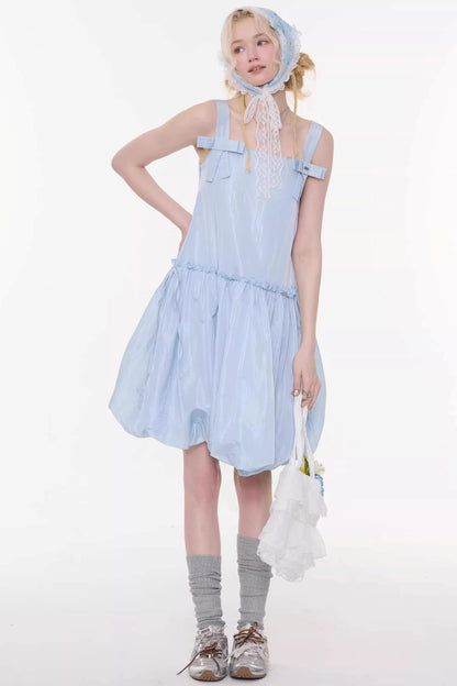 Summer Blue Bow-Tie Dress