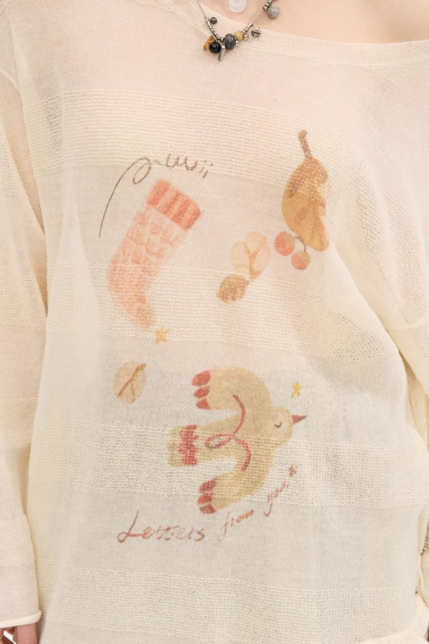 Ruffled Edge College Sweater