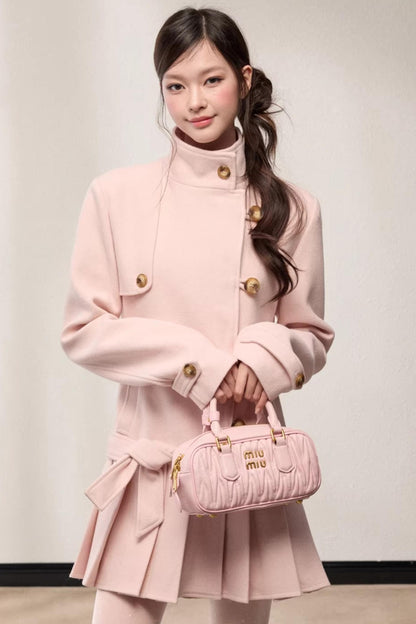 Stand-Up Collar Woolen Coat