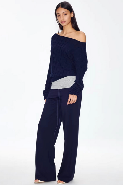 Color-Blocked Striped Sweatpants