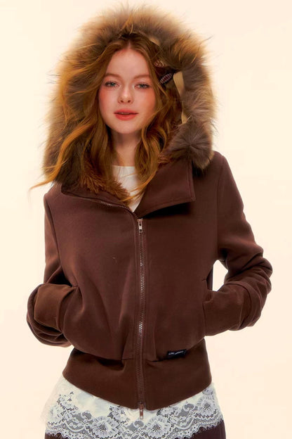 Retro Fleece Hooded Jacket Set-Up