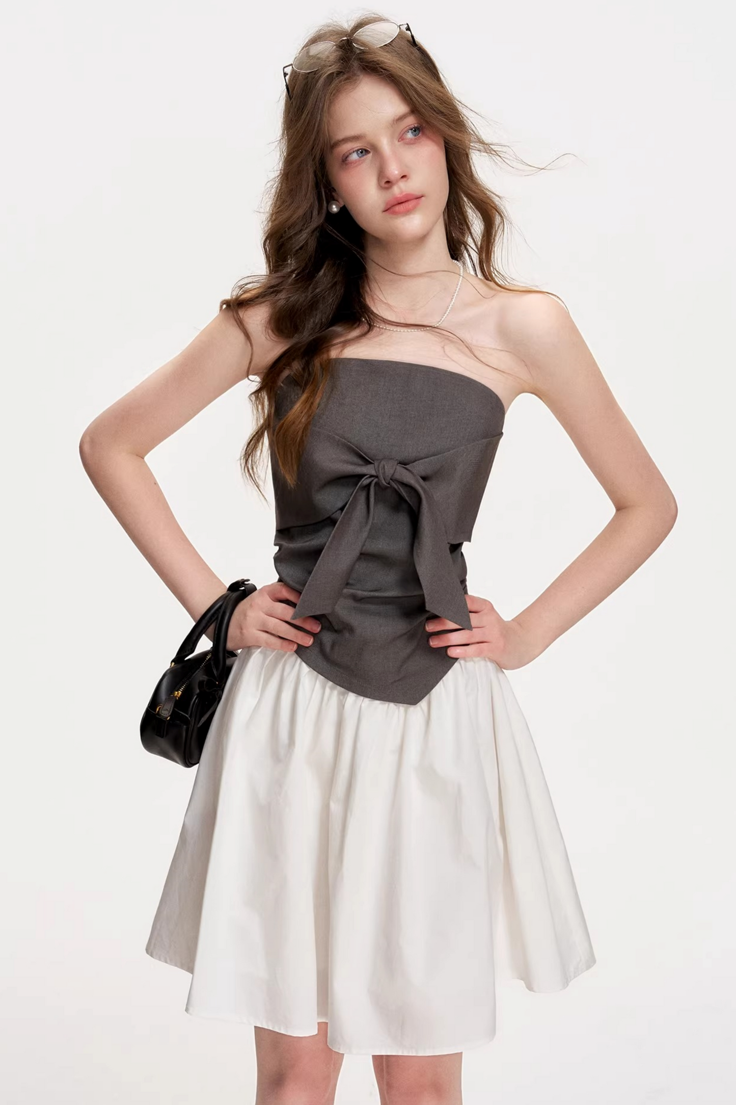 Tencel Wool Strapless Dress