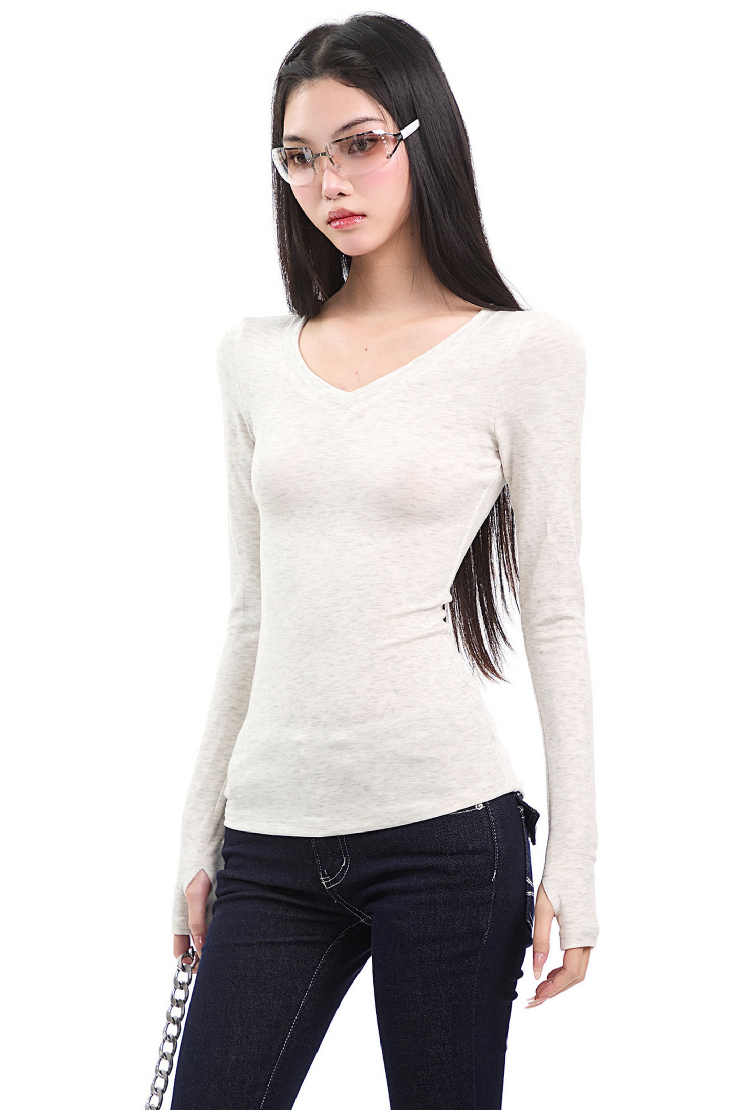 Floral Gray Knit Top