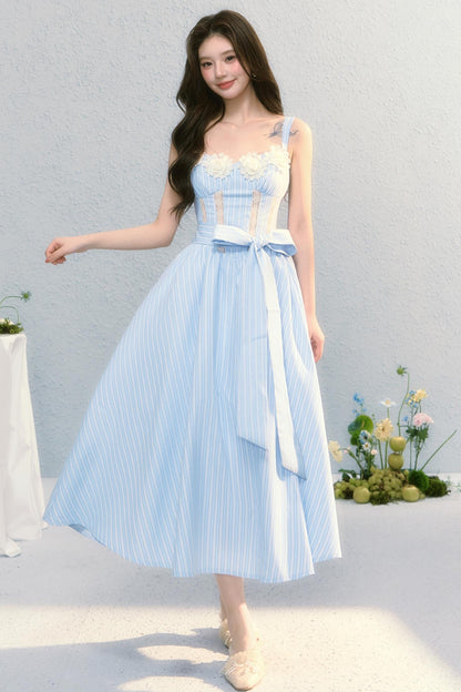 Slim Fluffy A-Line French Slip Dress