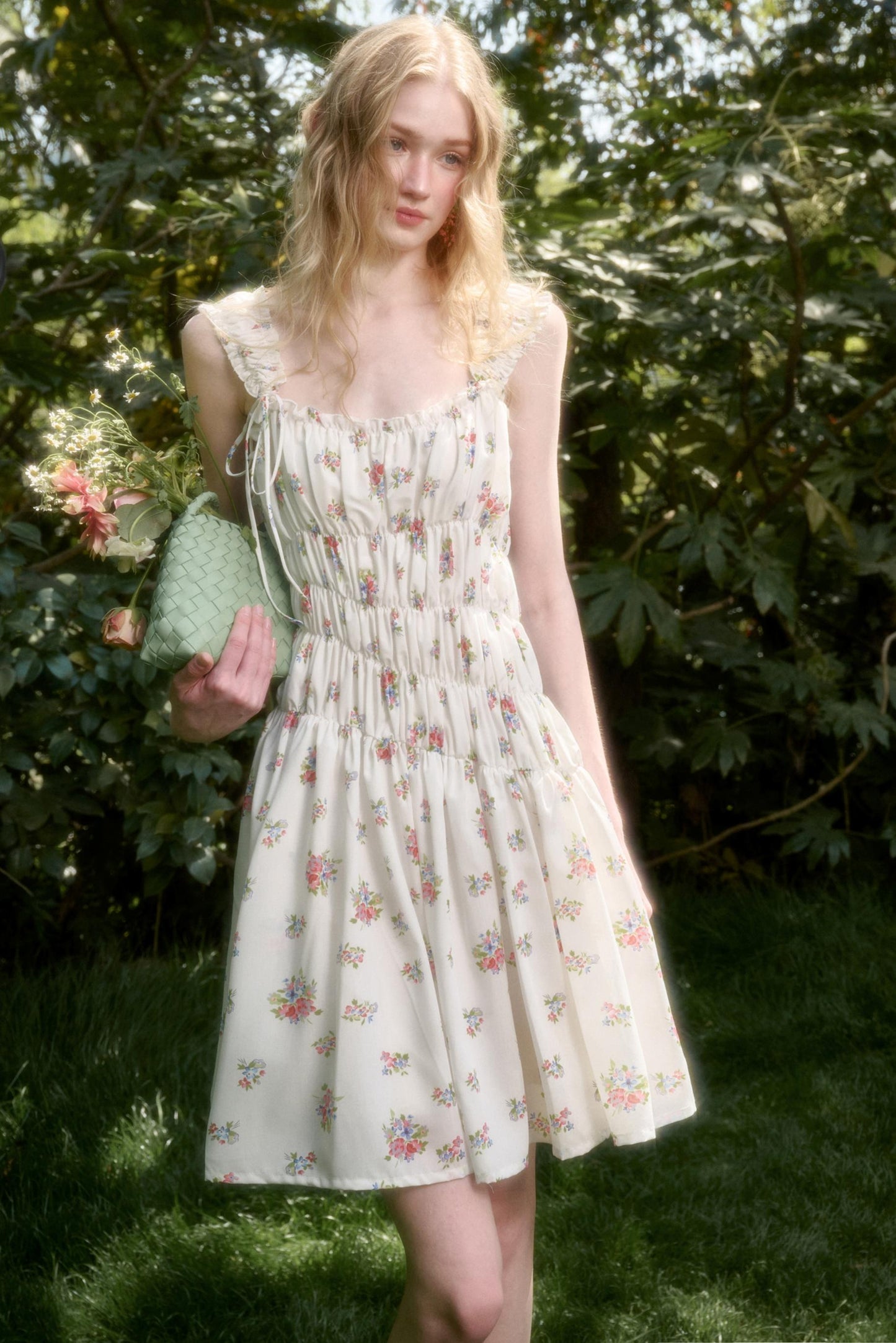 Vintage Floral Halter Dress