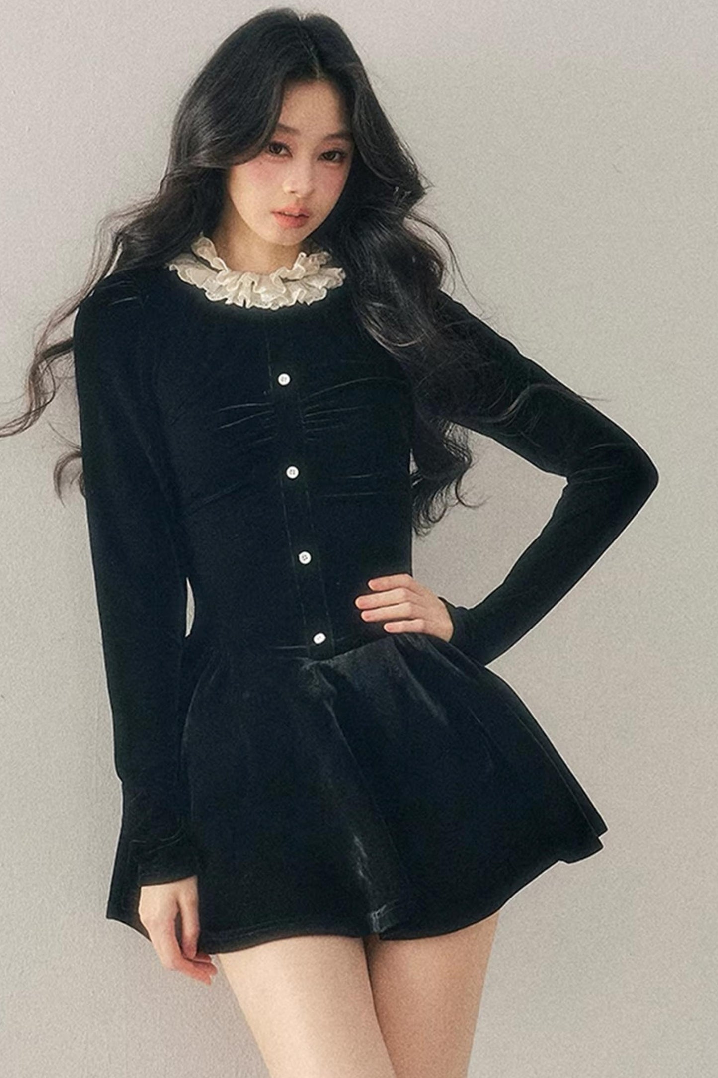 Ruffled Lace Winter Dress