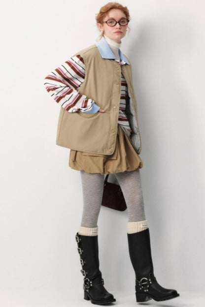 Reversible Plaid Down Vest