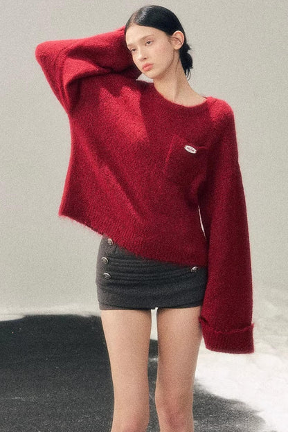 Winter Mohair Red Sweater