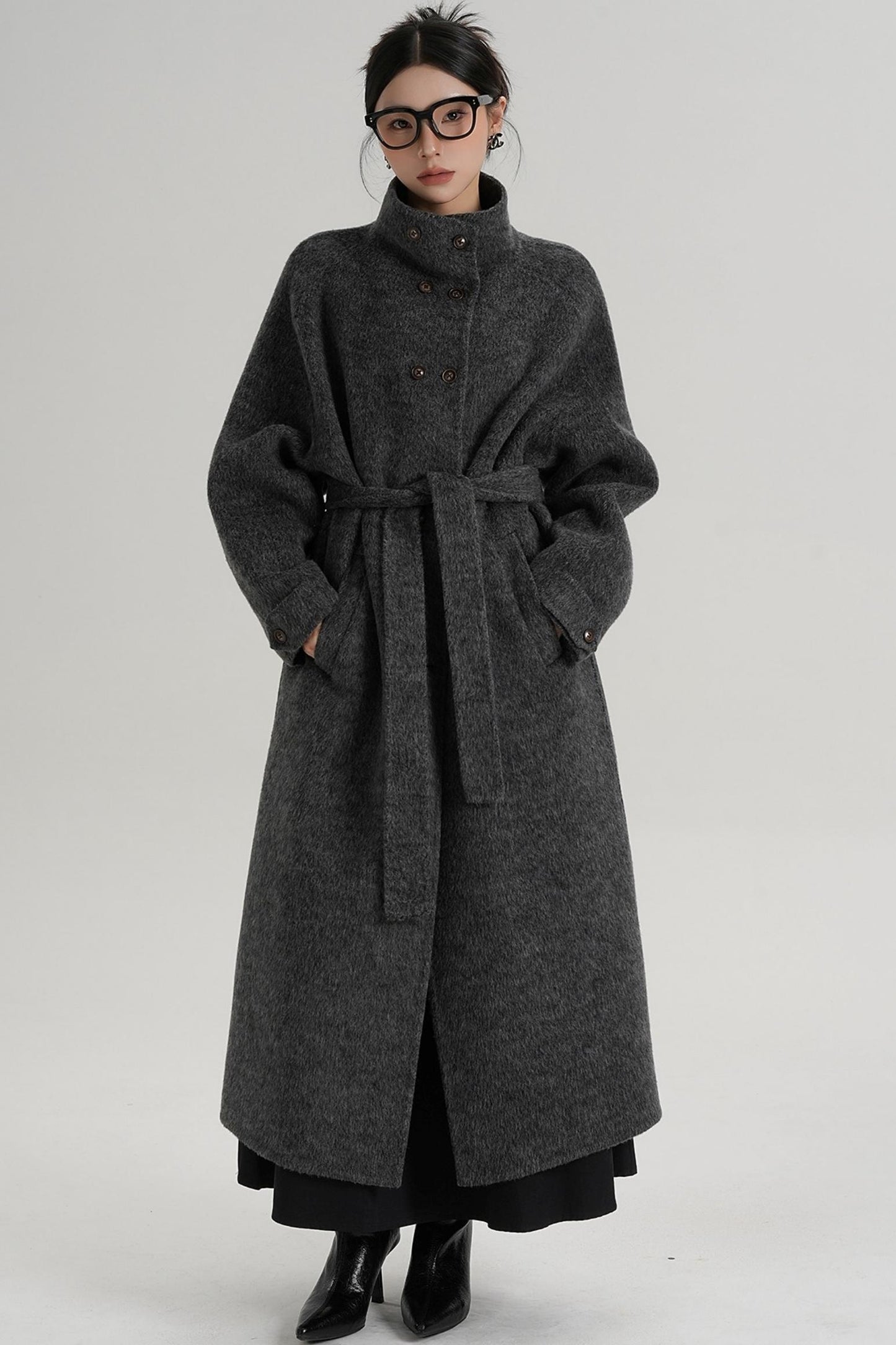High Neck Wool Coat