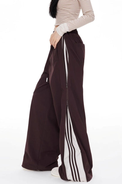 Striped Wide-leg Pants