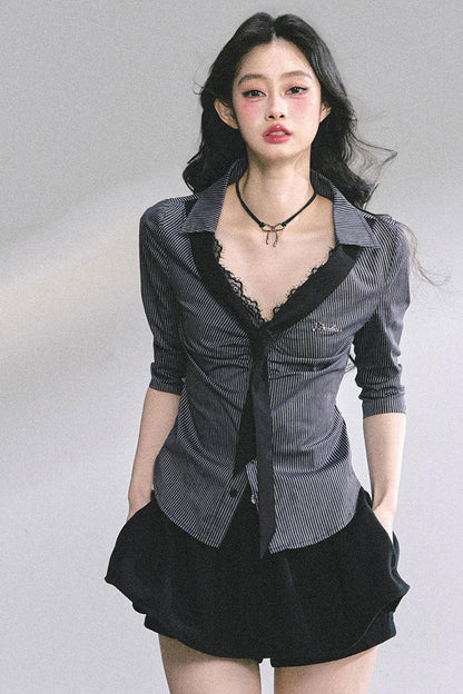 Autumn Slimming Polo Neck Shirt