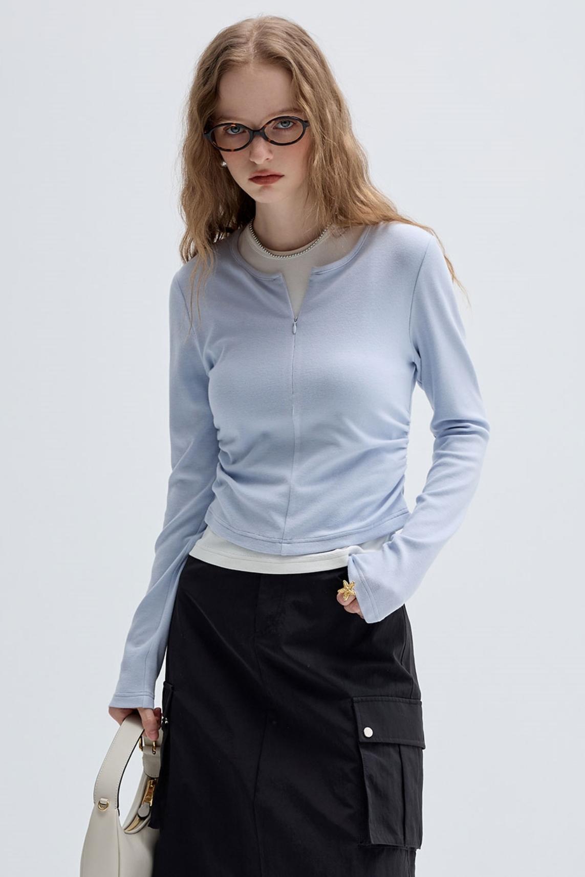 Slim Contrast Long Sleeve T-Shirt