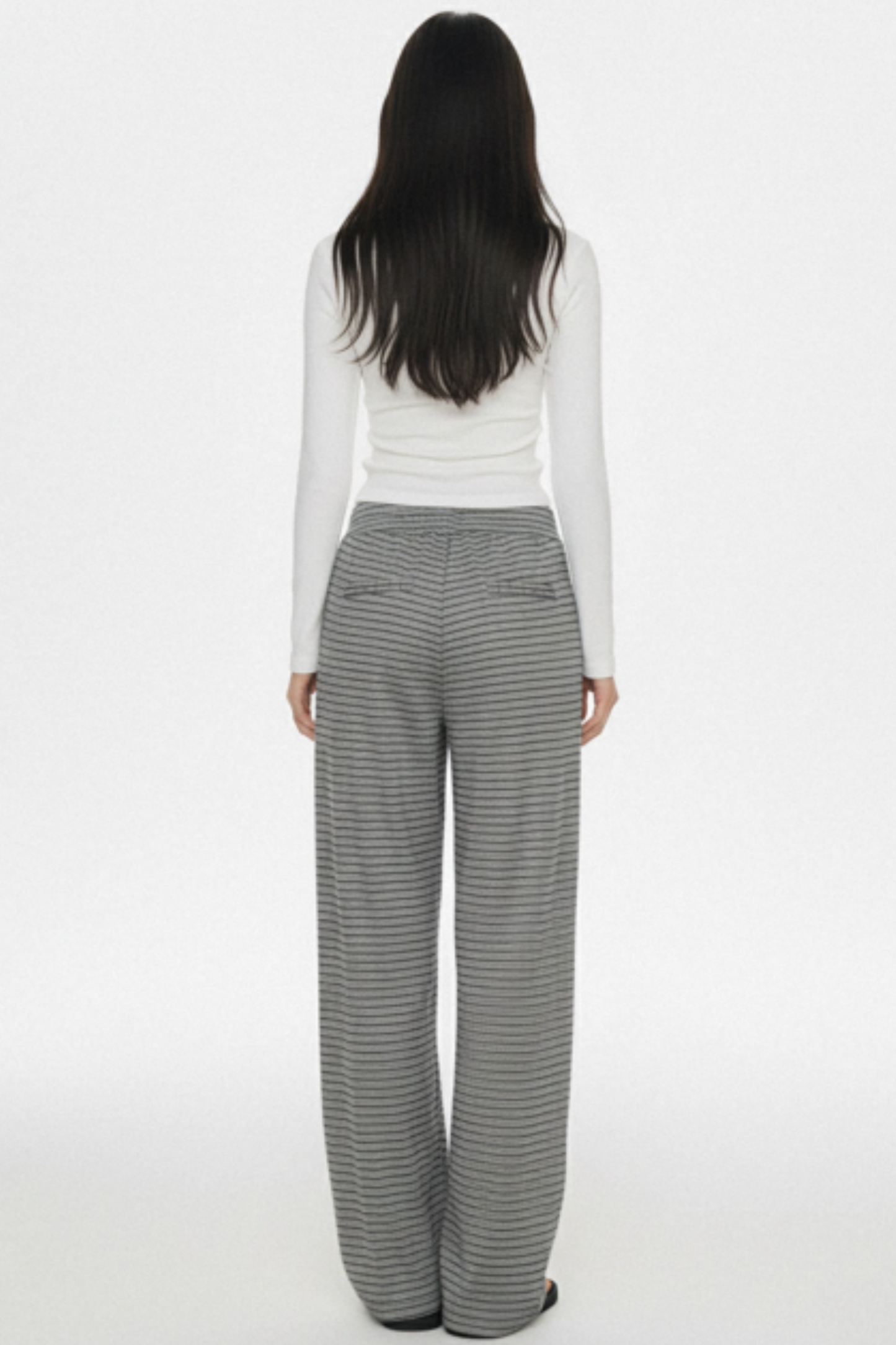 Gray Striped Knit Pants