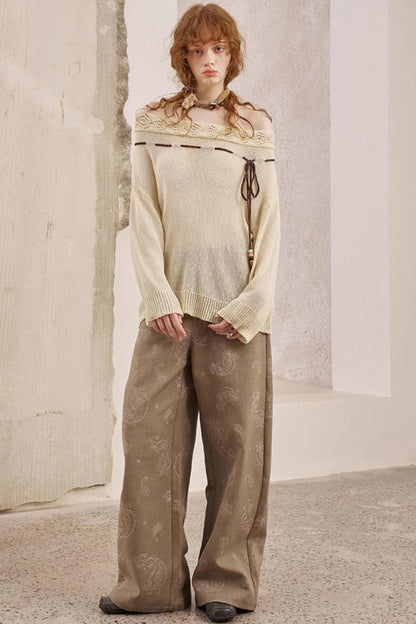 Autumn Shoulder Cut Knit Sweater