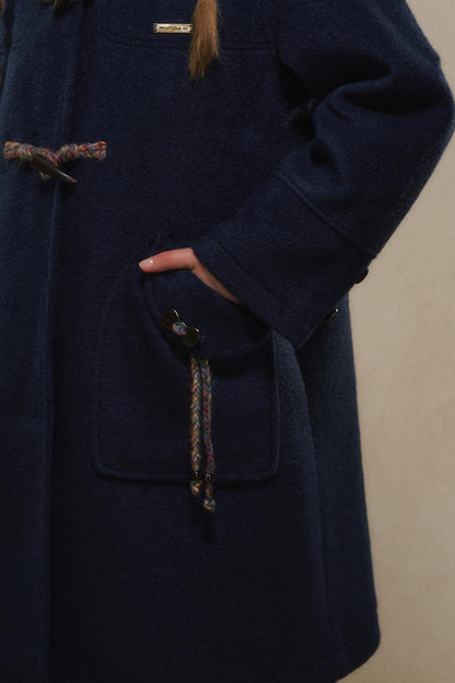 Mid-Length Varsity Style Wool Coat