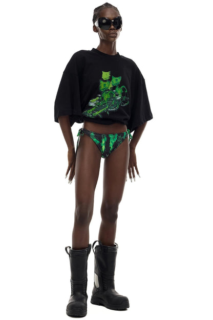 Cat Skeleton Print T-Shirt