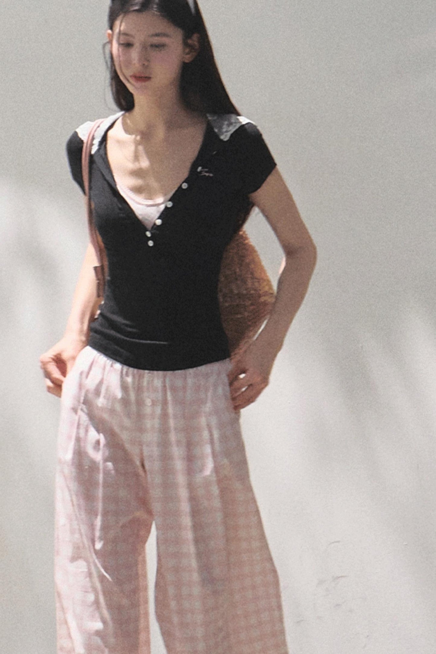 Wide-Leg Tencel Hemp Pants Set-Up