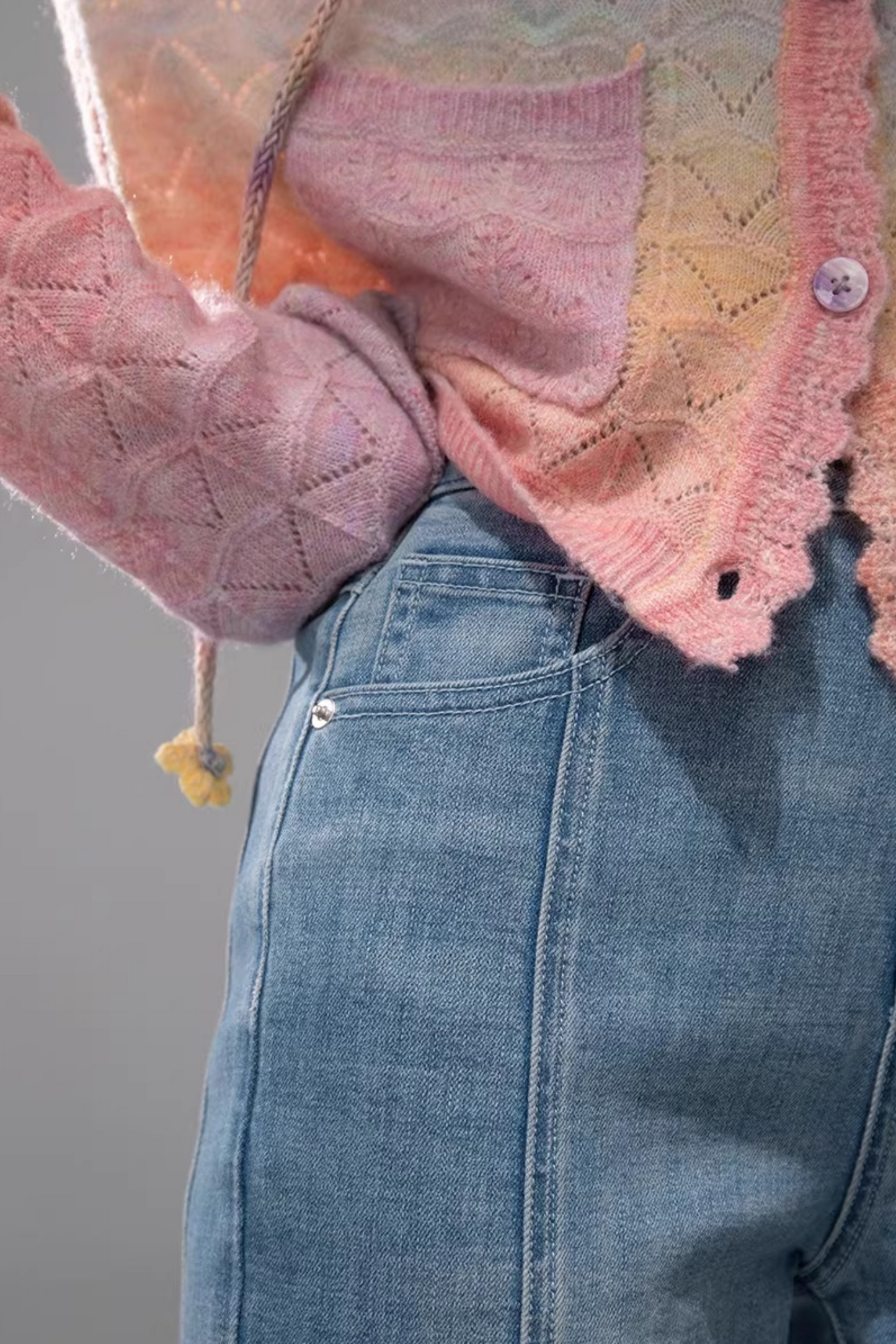 Starlight Blue Rhinestone Flared Jeans