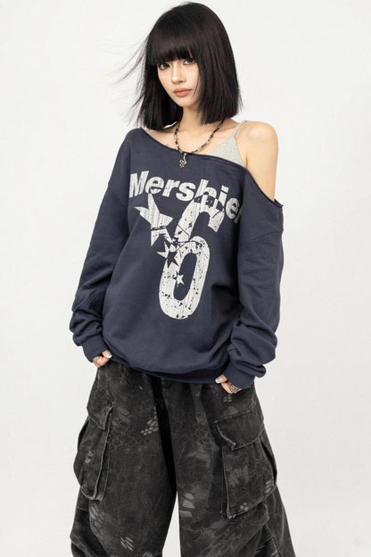 Autumn Vintage Letter Print Sweatshirt