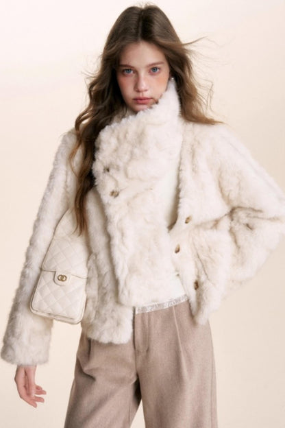 Lace Patchwork Wool Wide-Leg Pants