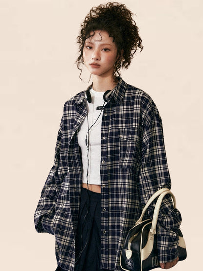 Loose Fashion Casual Plaid Shirt