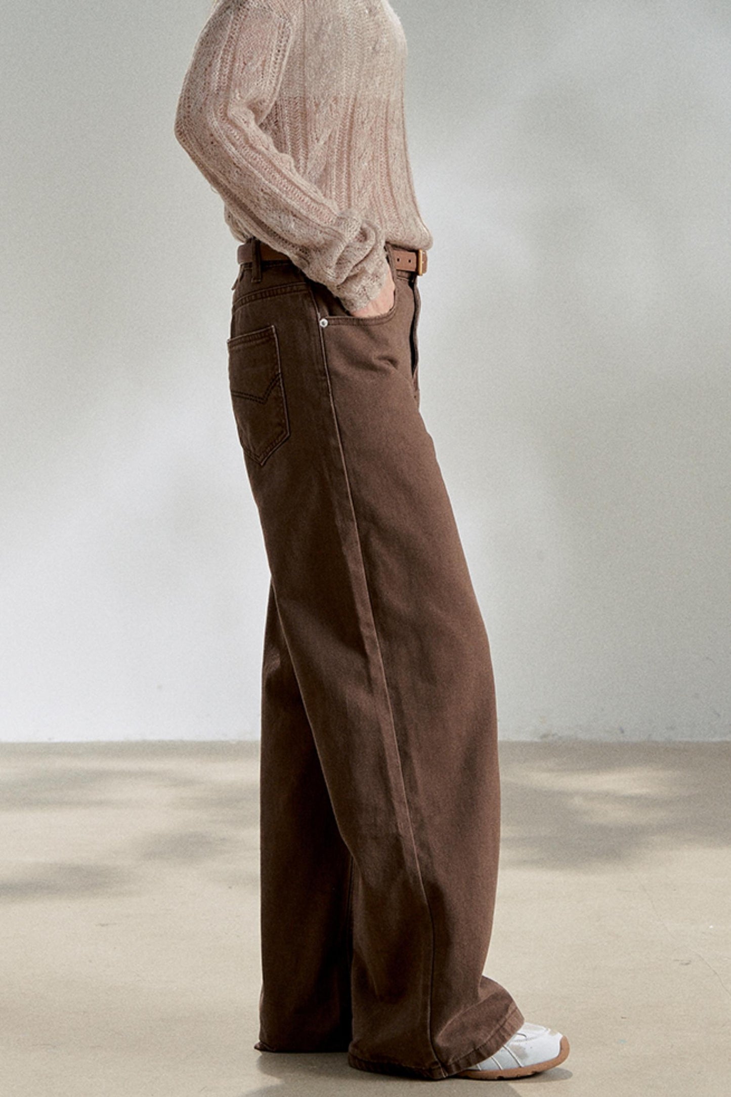 Vintage Dark Brown Straight Jeans