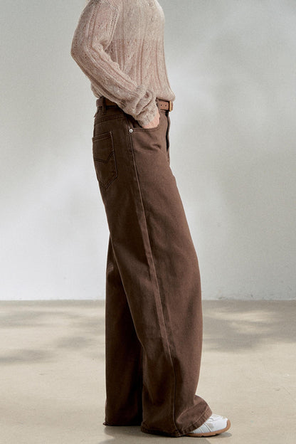 Vintage Dark Brown Straight Jeans